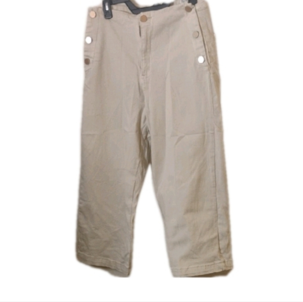 Oat New York Beige Cropped Jeans Size 30